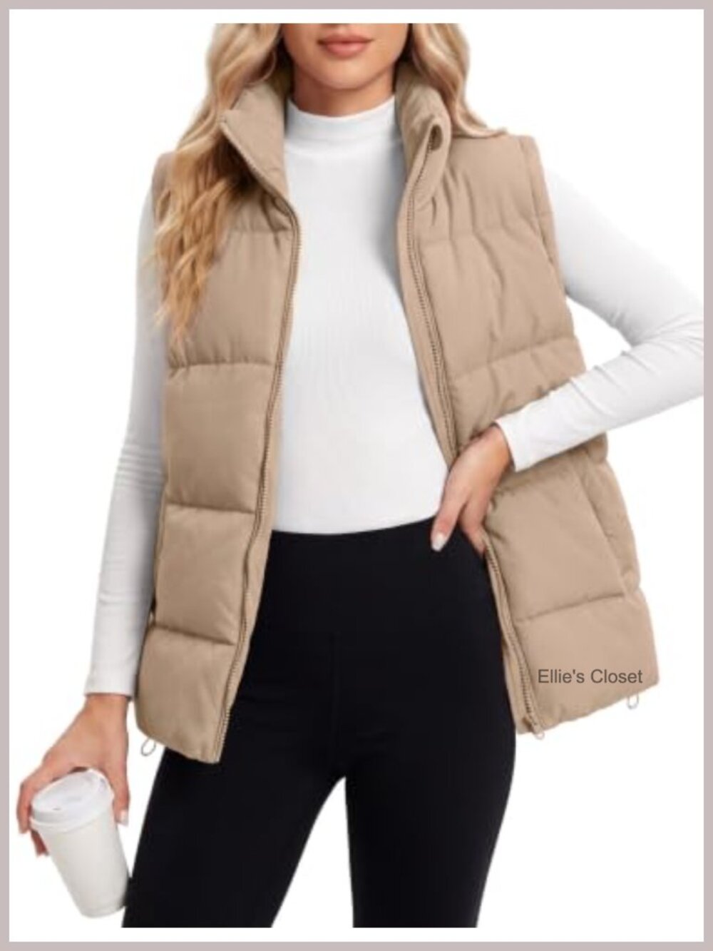Women's Puffer Vest Sleeveless Padded Zip Jacket